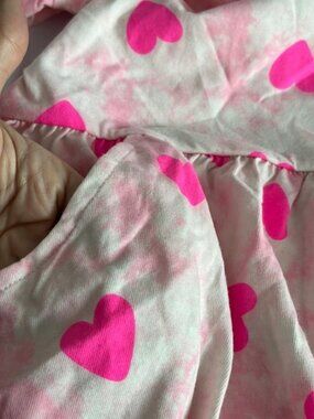 NWT Pink Tie Dye Hearts Valentines Day Long Sleeve Dress w/Pockets XL (14/16)